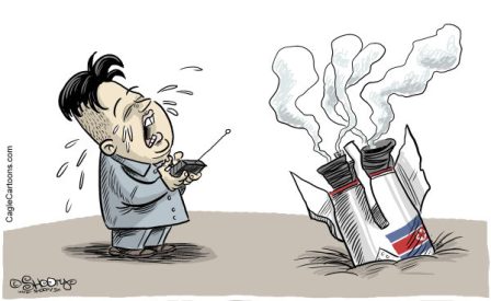کیم جونگ اون رهبر جوان کره شمالی با شکستی که در پرتاب ماهواره تجربه کرد تا مدت ها سوژه کاریکاتوریست ها باقی خواهد ماند